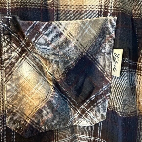 Woolrich Men’s Plaid Flannel Button-Down Shirt Sz Large Classic Outdoor Workwear - Picture 6 of 9